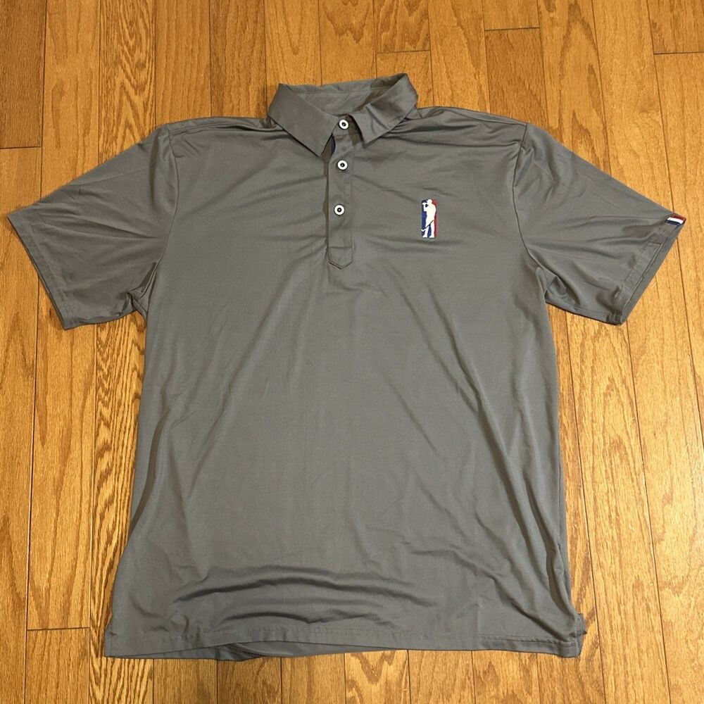 U Suck At Golf Mens Polo Shirt Performance Stretch Gray Size XL